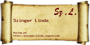 Szinger Linda névjegykártya