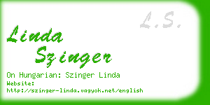 linda szinger business card